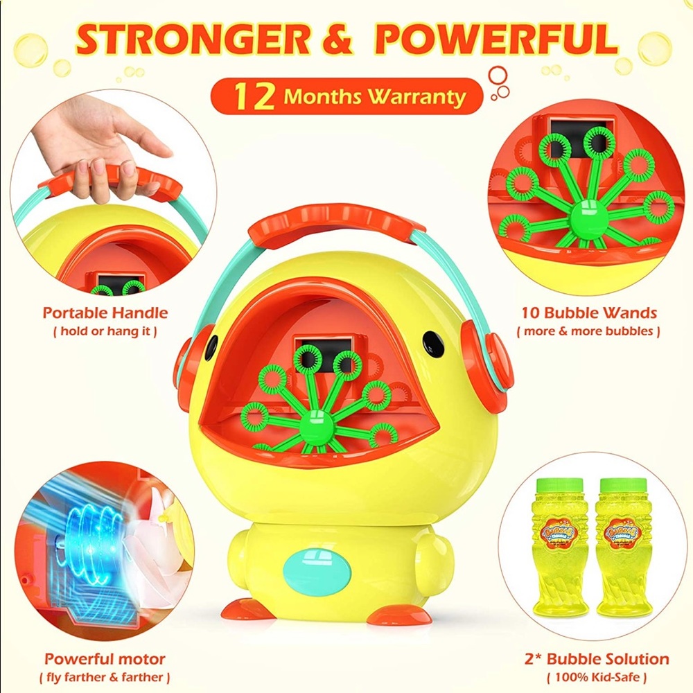 Bubble Machine for Kids, Parties Blows 1000+/Min - Picture 3 of 8